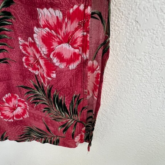 Vintage Bishop St Apparel Hawaiian Print Pink Floral Sleeveless Shift Dress Sz L - Picture 3 of 7